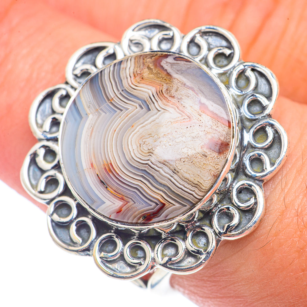 Laguna Lace Agate Rings handcrafted by Ana Silver Co - RING71543