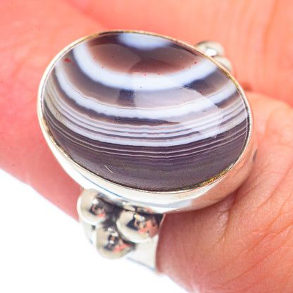 Botswana Agate Rings handcrafted by Ana Silver Co - RING71544