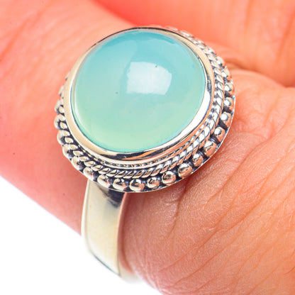 Aqua Chalcedony Rings handcrafted by Ana Silver Co - RING71575