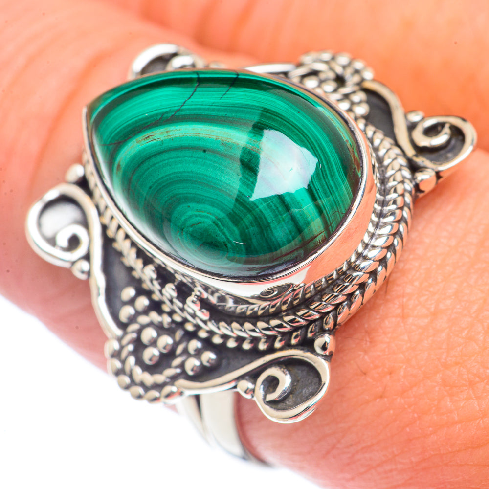 Malachite Rings handcrafted by Ana Silver Co - RING71576