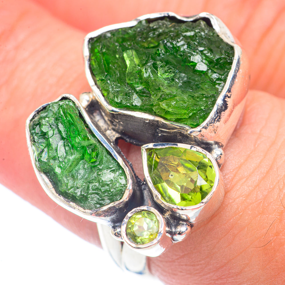 Green Tourmaline Rings handcrafted by Ana Silver Co - RING71577