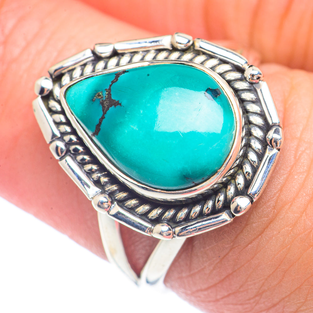 Tibetan Turquoise Rings handcrafted by Ana Silver Co - RING71580