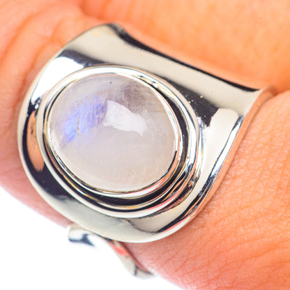 Rainbow Moonstone Rings handcrafted by Ana Silver Co - RING71599