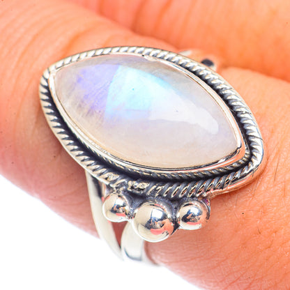 Rainbow Moonstone Rings handcrafted by Ana Silver Co - RING71600