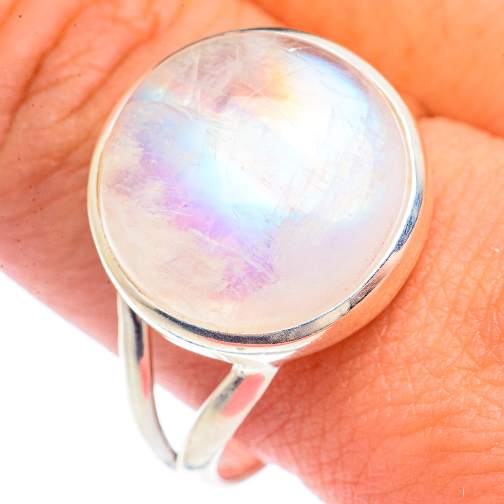 Rainbow Moonstone Rings handcrafted by Ana Silver Co - RING71601