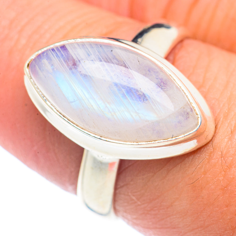 Rainbow Moonstone Rings handcrafted by Ana Silver Co - RING71602