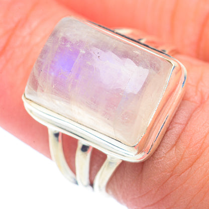 Rainbow Moonstone Rings handcrafted by Ana Silver Co - RING71603