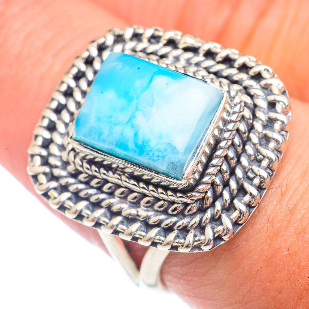 Larimar Rings handcrafted by Ana Silver Co - RING71611