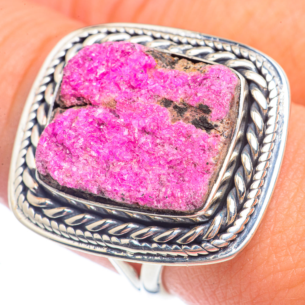 Cobalto Calcite Druzy Rings handcrafted by Ana Silver Co - RING71627