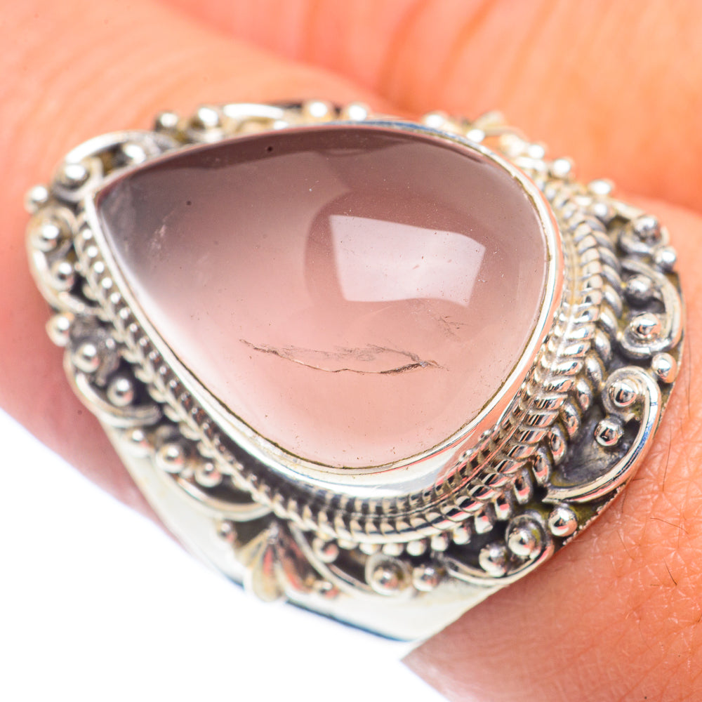 Rose Quartz Rings handcrafted by Ana Silver Co - RING71664
