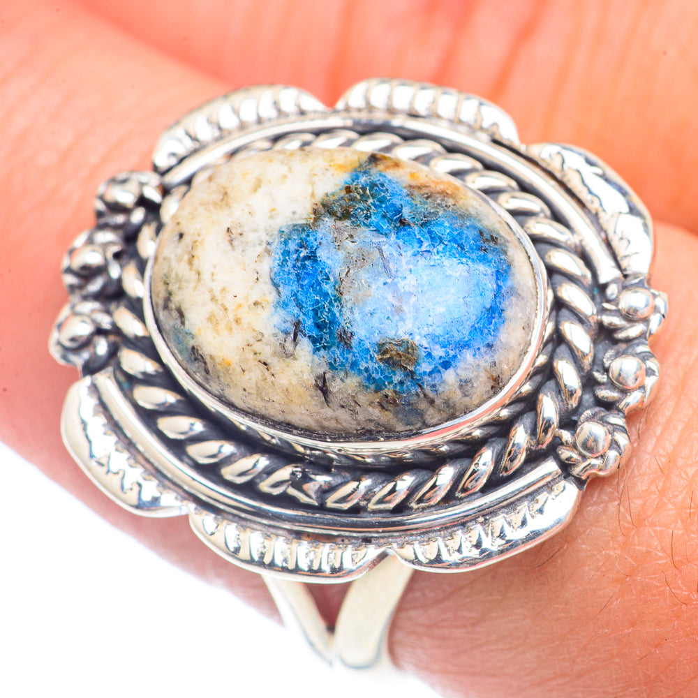 K2 Blue Azurite Rings handcrafted by Ana Silver Co - RING71688