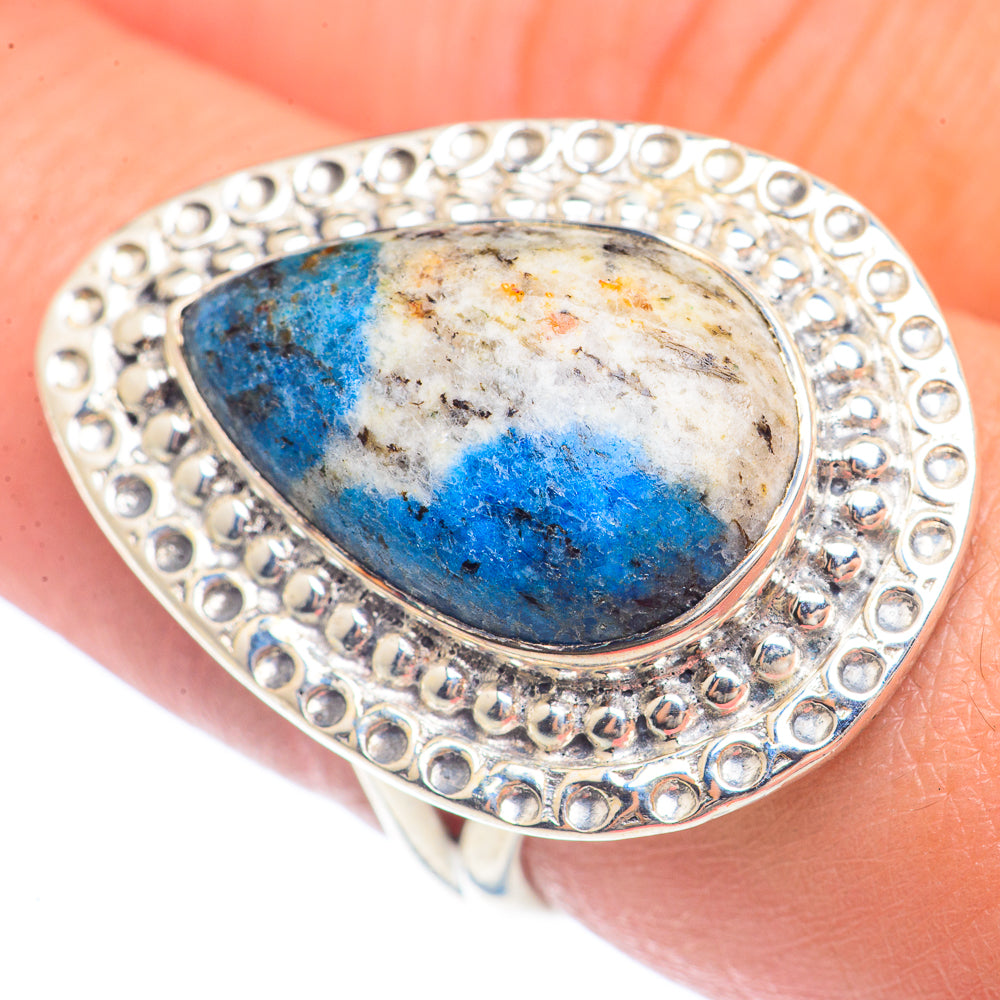 K2 Blue Azurite Rings handcrafted by Ana Silver Co - RING71719