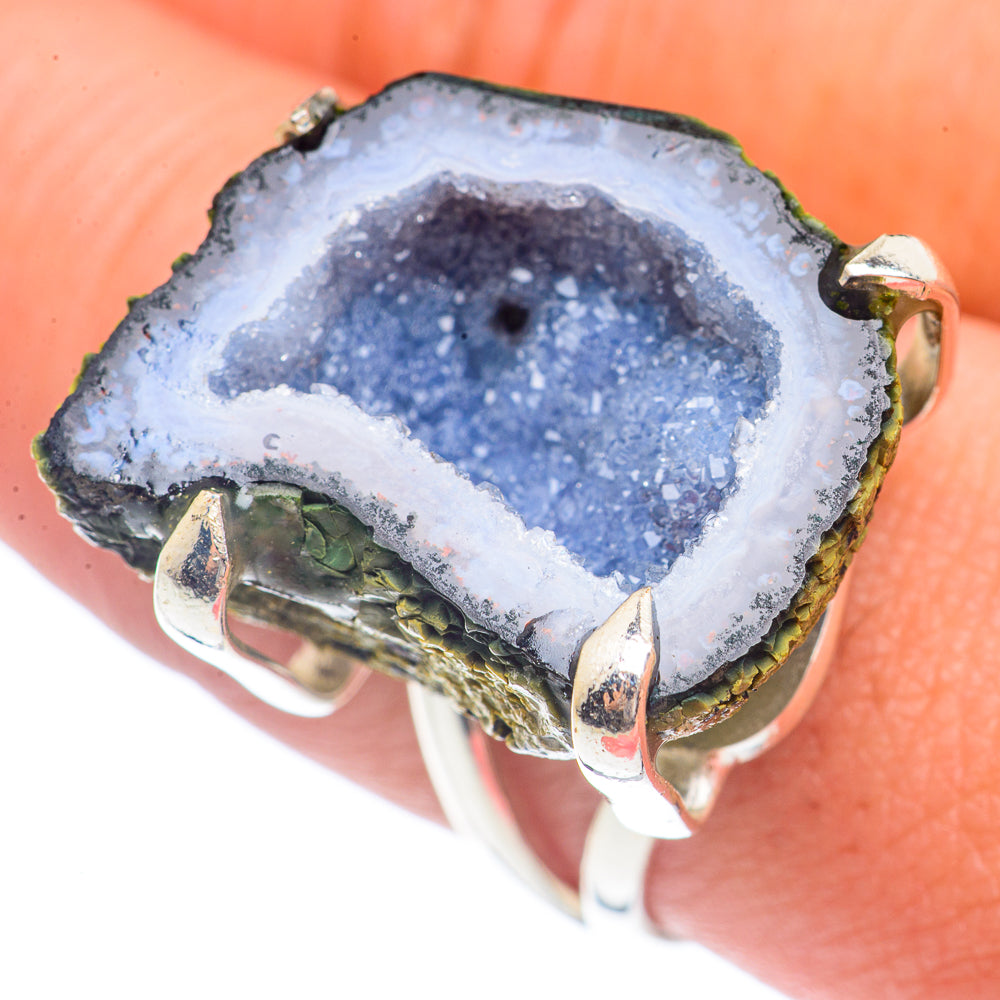 Coconut Geode Druzy Rings handcrafted by Ana Silver Co - RING71744