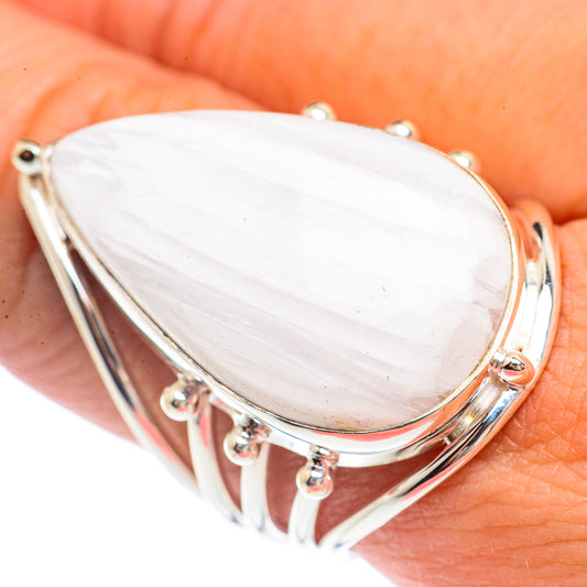 White Scolecite Rings handcrafted by Ana Silver Co - RING71746
