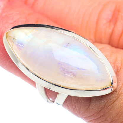 Rainbow Moonstone Rings handcrafted by Ana Silver Co - RING71747
