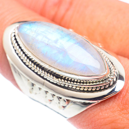 Rainbow Moonstone Rings handcrafted by Ana Silver Co - RING71748