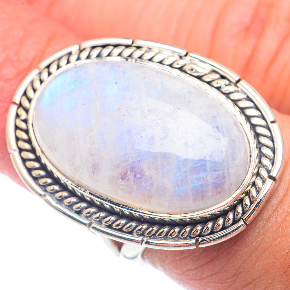 Rainbow Moonstone Rings handcrafted by Ana Silver Co - RING71800