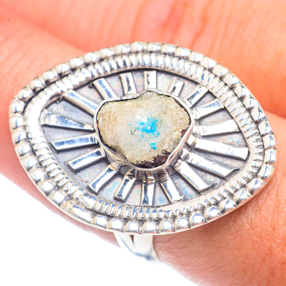 Cavansite Crystal Rings handcrafted by Ana Silver Co - RING71802