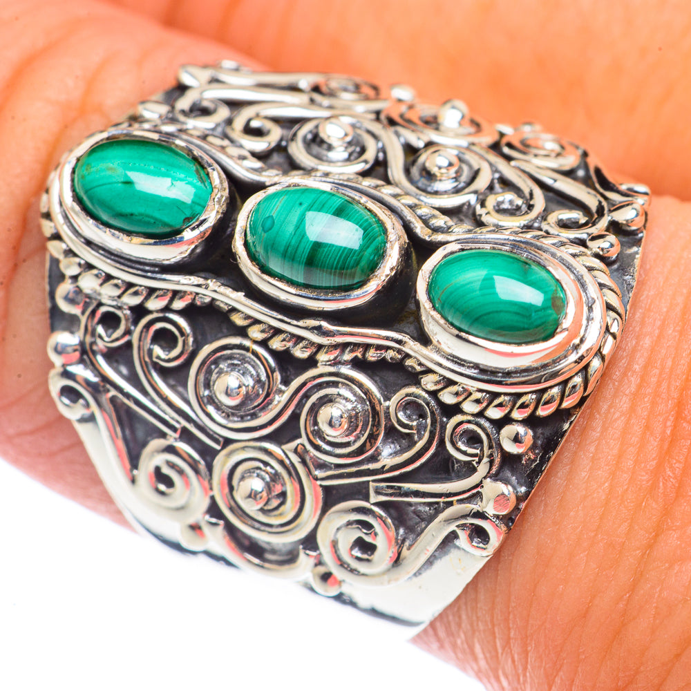 Malachite Rings handcrafted by Ana Silver Co - RING71819