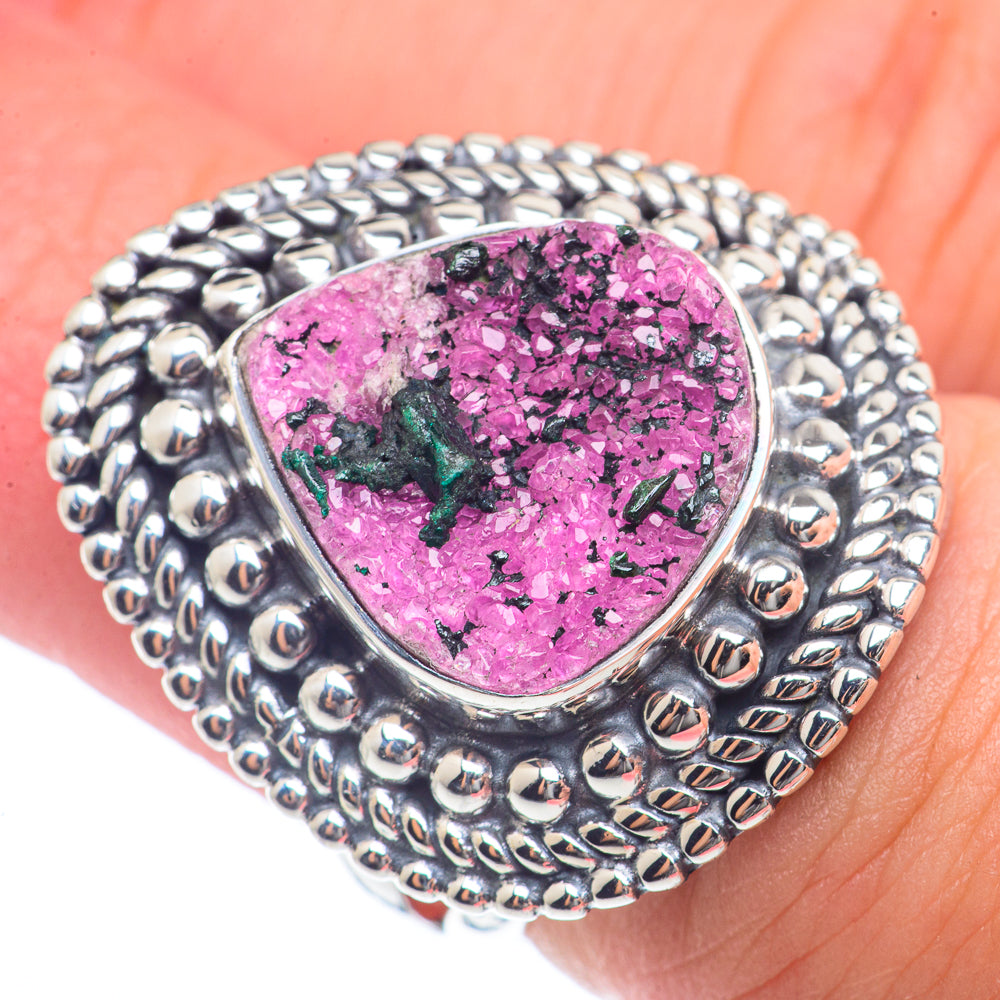 Cobalto Calcite Druzy Rings handcrafted by Ana Silver Co - RING71828