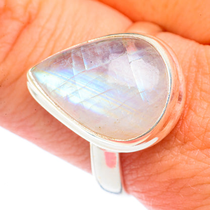 Rainbow Moonstone Rings handcrafted by Ana Silver Co - RING71842