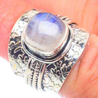 Rainbow Moonstone Rings handcrafted by Ana Silver Co - RING71845