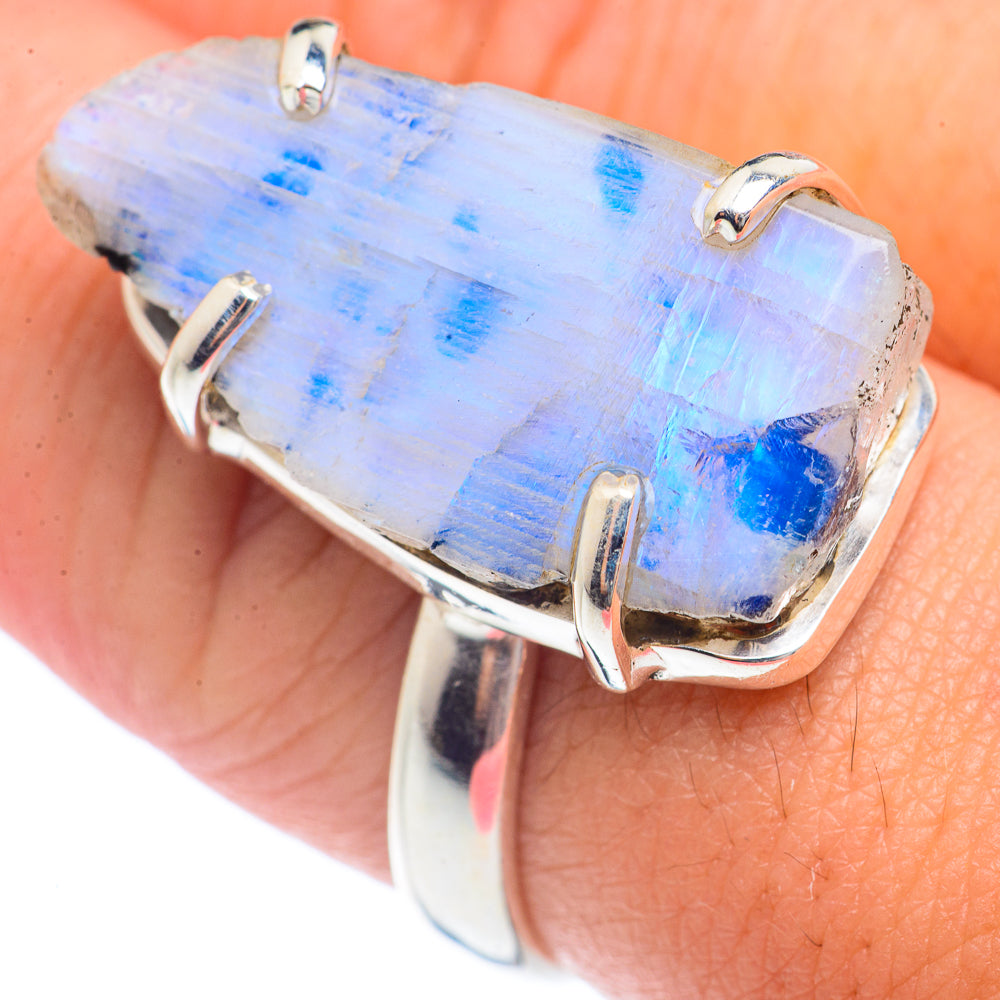 Rainbow Moonstone Rings handcrafted by Ana Silver Co - RING71846