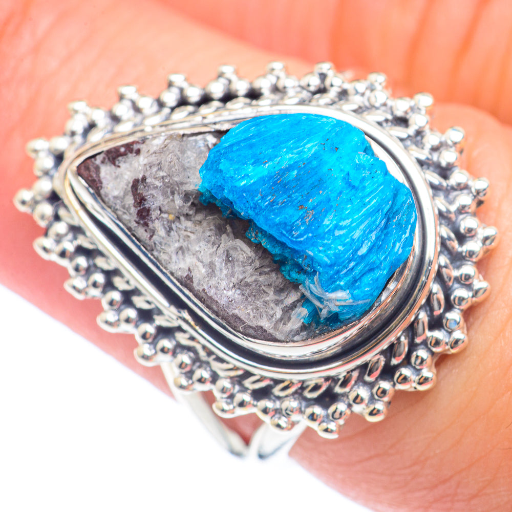 Cavansite Crystal Rings handcrafted by Ana Silver Co - RING71848