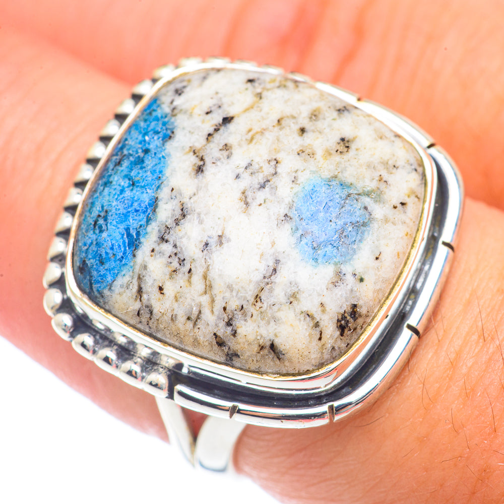 K2 Blue Azurite Rings handcrafted by Ana Silver Co - RING71857