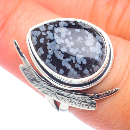 Snowflake Obsidian Rings handcrafted by Ana Silver Co - RING71881