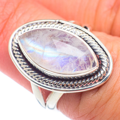 Rainbow Moonstone Rings handcrafted by Ana Silver Co - RING71887