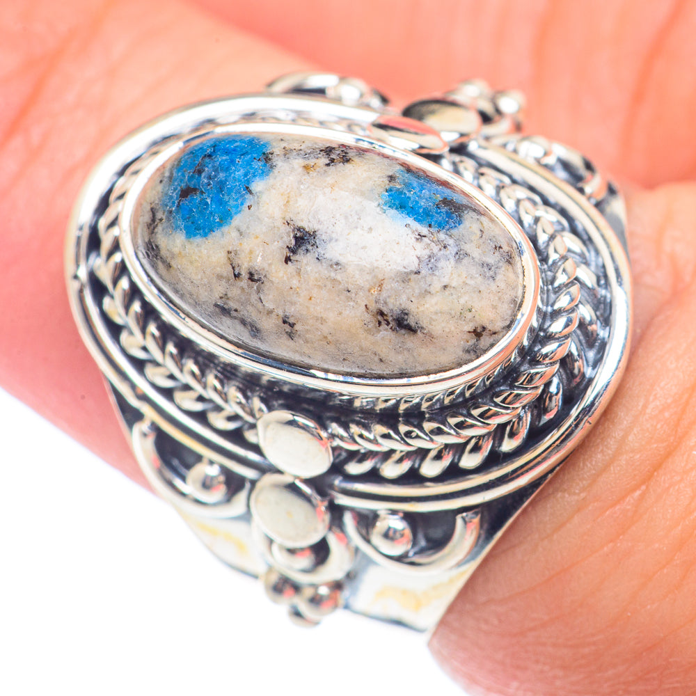 K2 Blue Azurite Rings handcrafted by Ana Silver Co - RING71897