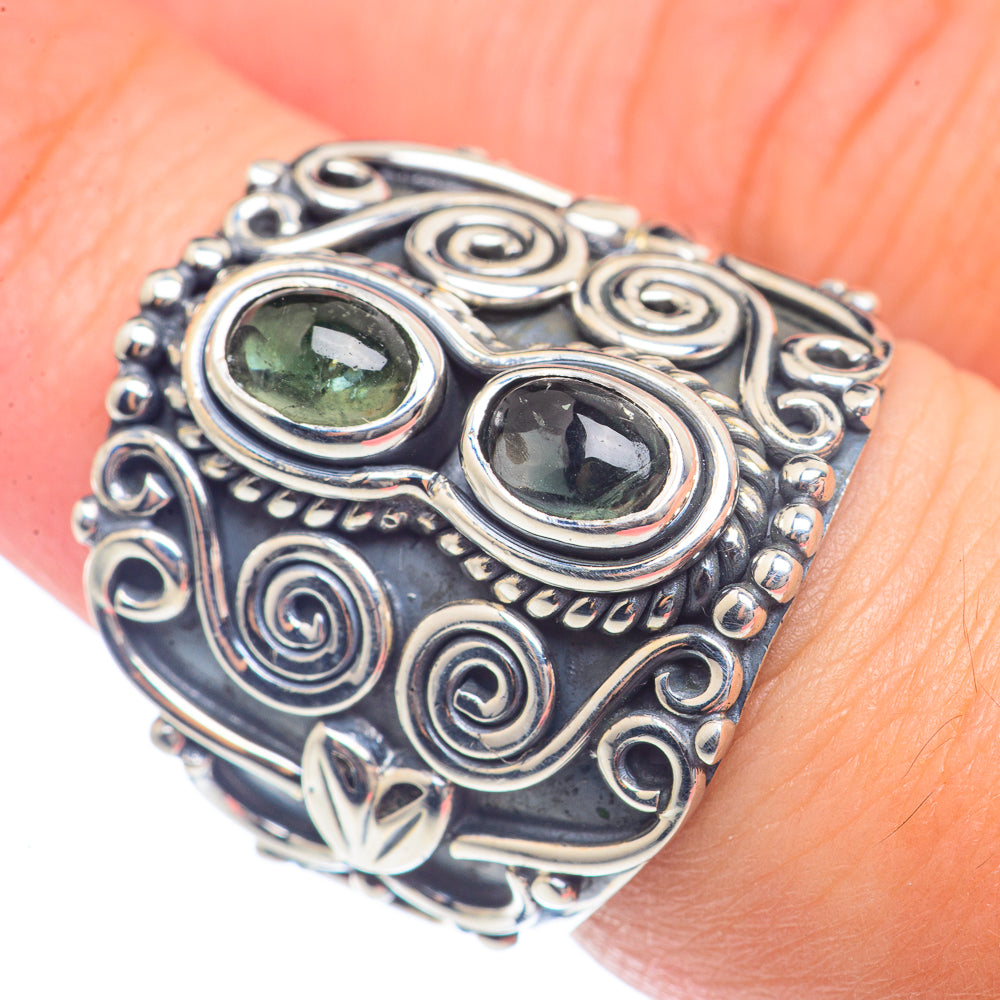 Green Tourmaline Rings handcrafted by Ana Silver Co - RING71901