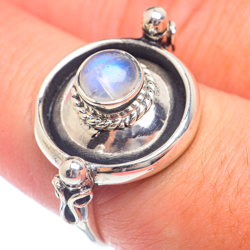 Rainbow Moonstone Rings handcrafted by Ana Silver Co - RING71921