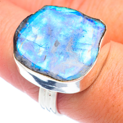 Rainbow Moonstone Rings handcrafted by Ana Silver Co - RING71922