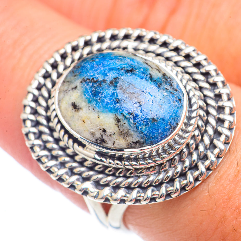 K2 Blue Azurite Rings handcrafted by Ana Silver Co - RING71931