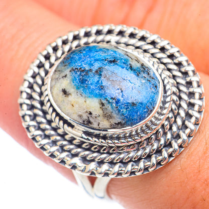 K2 Blue Azurite Rings handcrafted by Ana Silver Co - RING71931