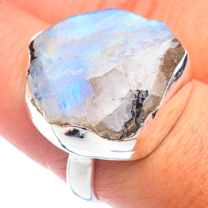 Rainbow Moonstone Rings handcrafted by Ana Silver Co - RING71955
