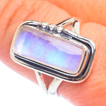 Rainbow Moonstone Rings handcrafted by Ana Silver Co - RING71958