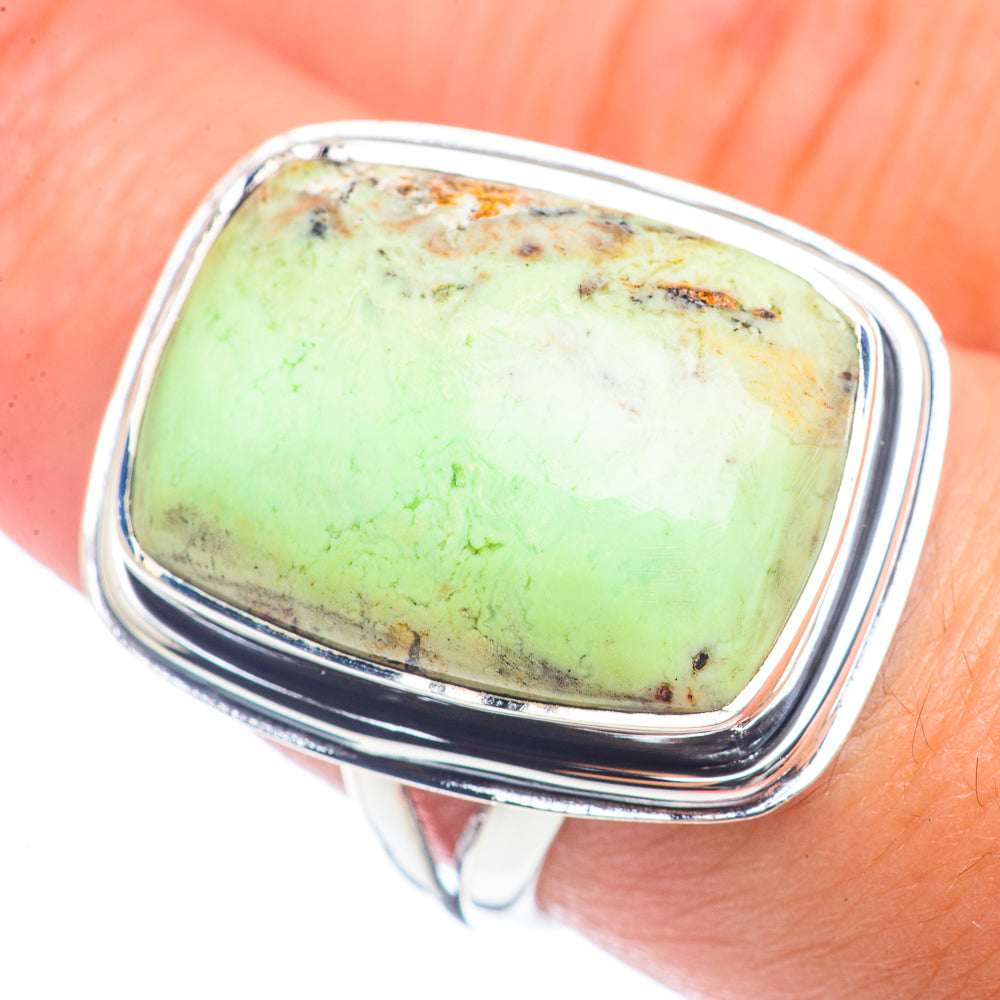 Lemon Chrysoprase Rings handcrafted by Ana Silver Co - RING71968