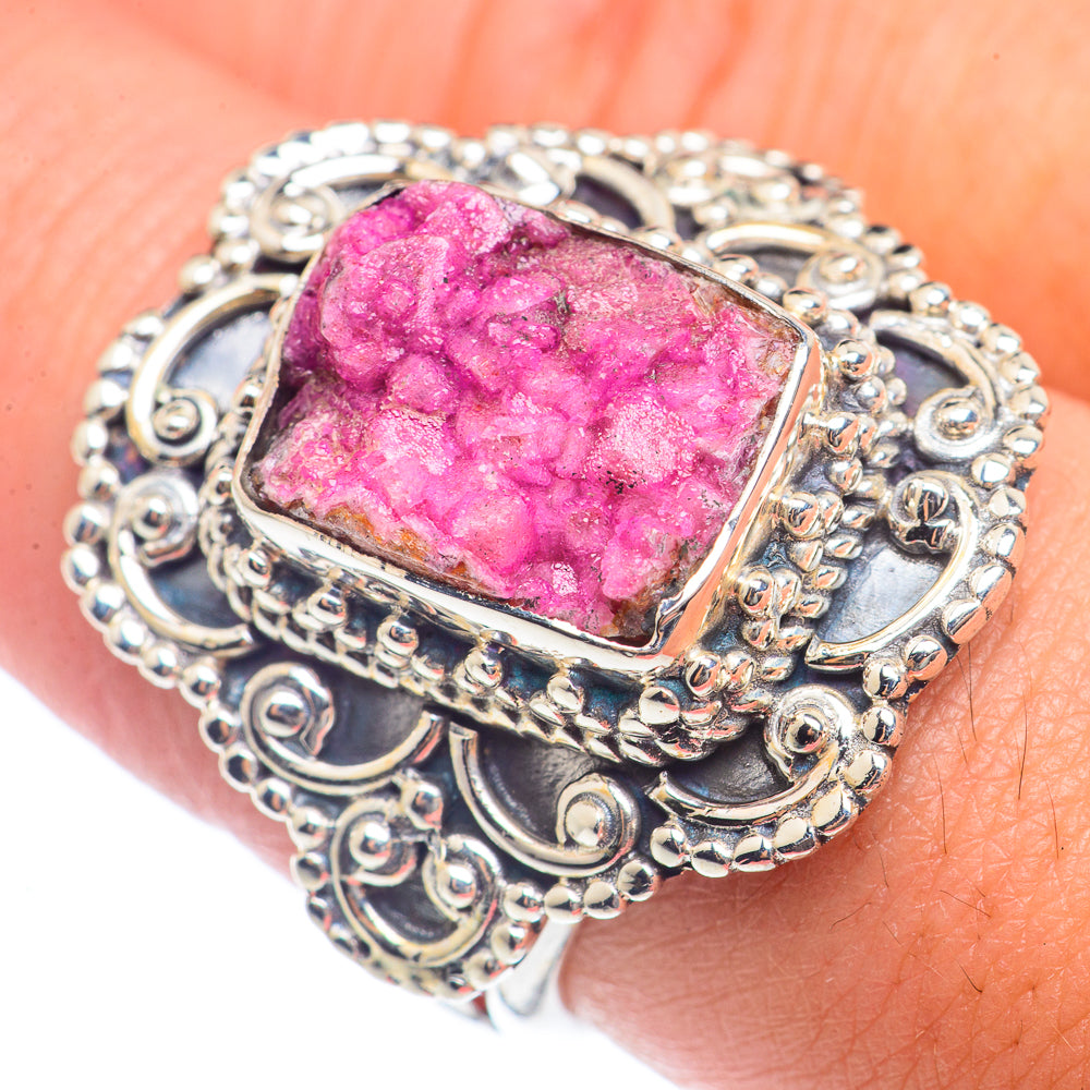 Cobalto Calcite Druzy Rings handcrafted by Ana Silver Co - RING71978