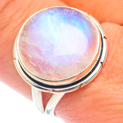 Rainbow Moonstone Rings handcrafted by Ana Silver Co - RING71989
