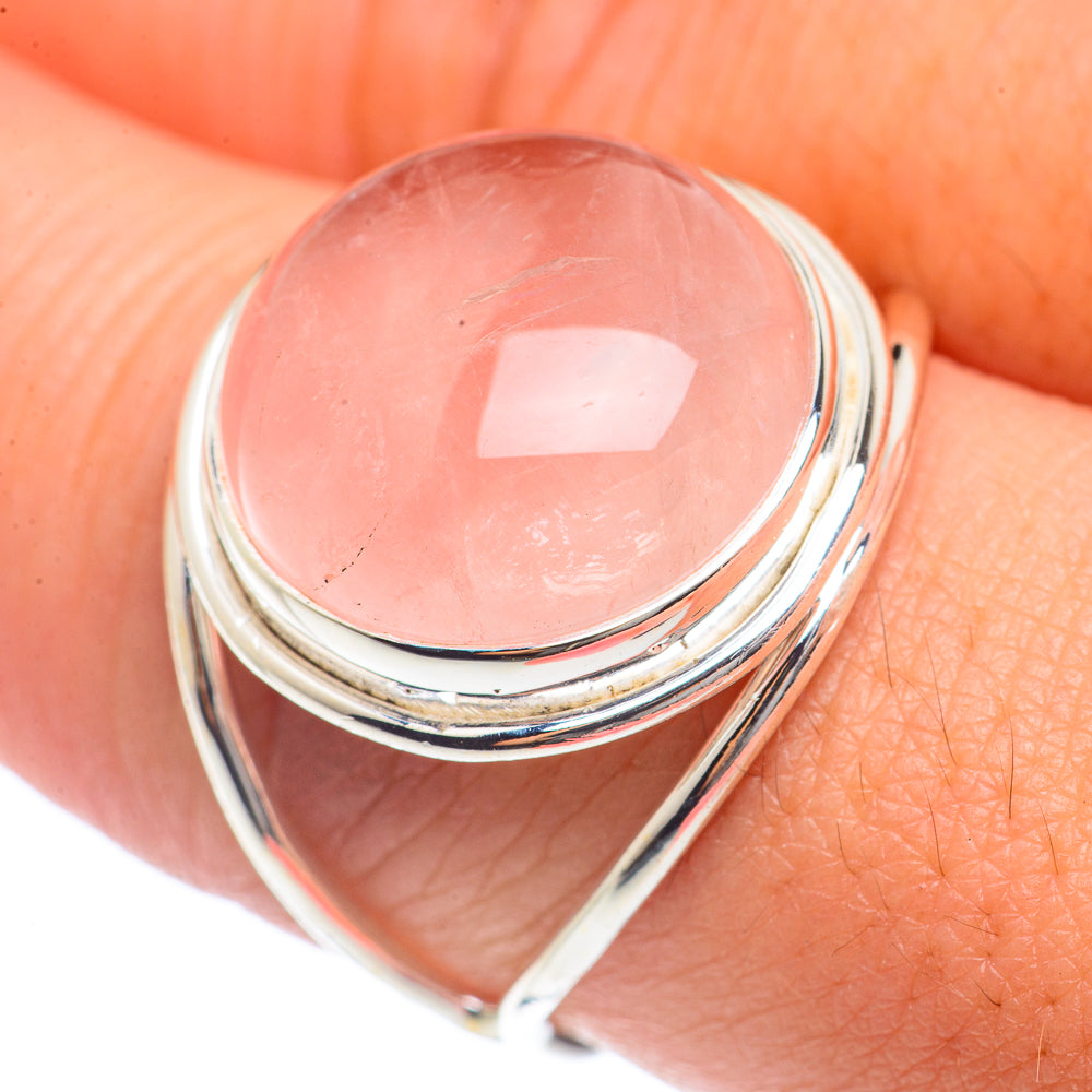 Rose Quartz Rings handcrafted by Ana Silver Co - RING72015