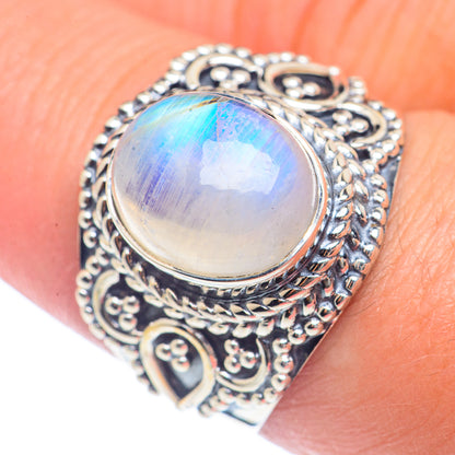 Rainbow Moonstone Rings handcrafted by Ana Silver Co - RING72026