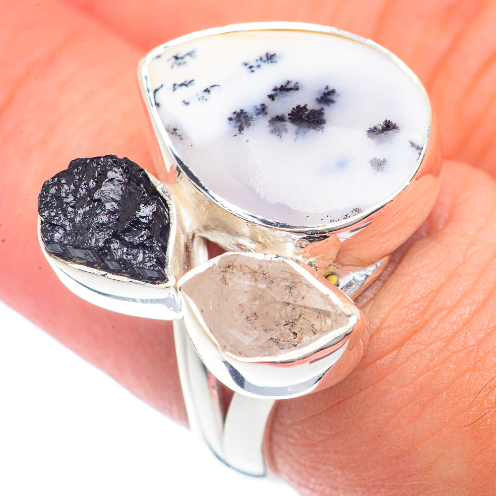 Dendritic Opal Rings handcrafted by Ana Silver Co - RING72027