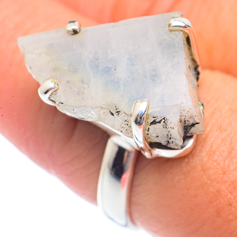 Rainbow Moonstone Rings handcrafted by Ana Silver Co - RING72028