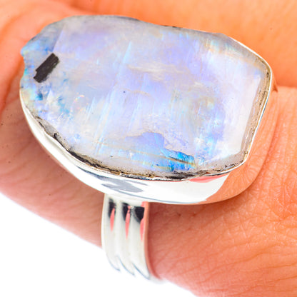 Rainbow Moonstone Rings handcrafted by Ana Silver Co - RING72067