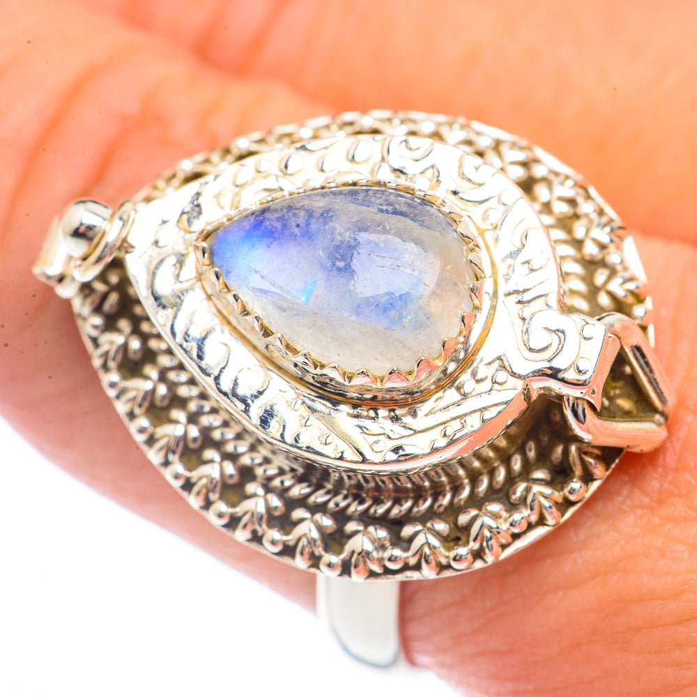 Rainbow Moonstone Rings handcrafted by Ana Silver Co - RING72068