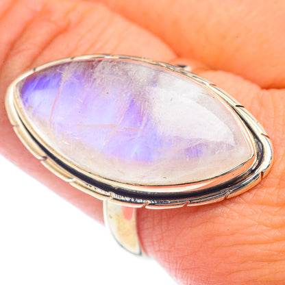 Rainbow Moonstone Rings handcrafted by Ana Silver Co - RING72073