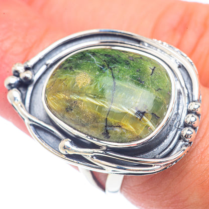 African Green Opal Rings handcrafted by Ana Silver Co - RING72128